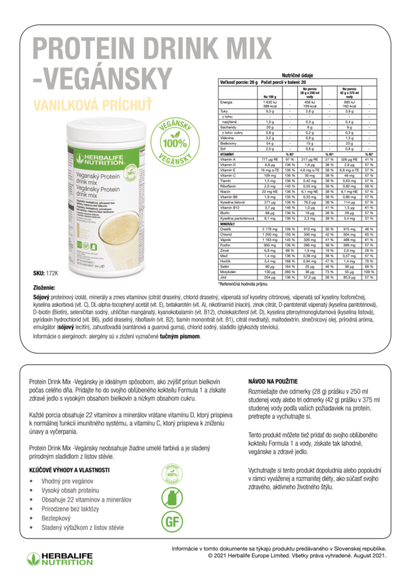 Protein Drink Mix Vegánsky 560g - Image 3